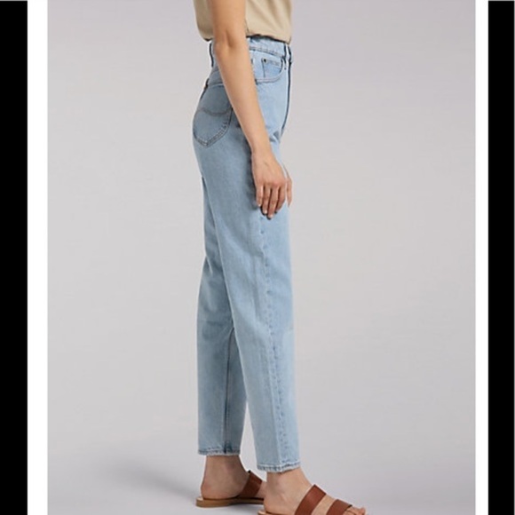 Vintage Lee High Waist Tapered Stone Wash 100% Cotton 10 Petite - Picture 11 of 14